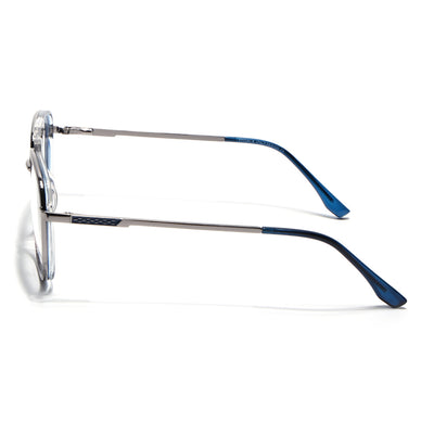 Eyejack Skyline Silver & Blue Wayfarer Eyeglasses for Men & Women (170206FCL2020-C2)