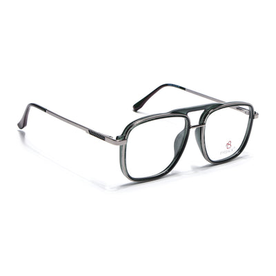 Eyejack Skyline Silver & Green Wayfarer Eyeglasses for Men & Women (170206FCL2021-C3)