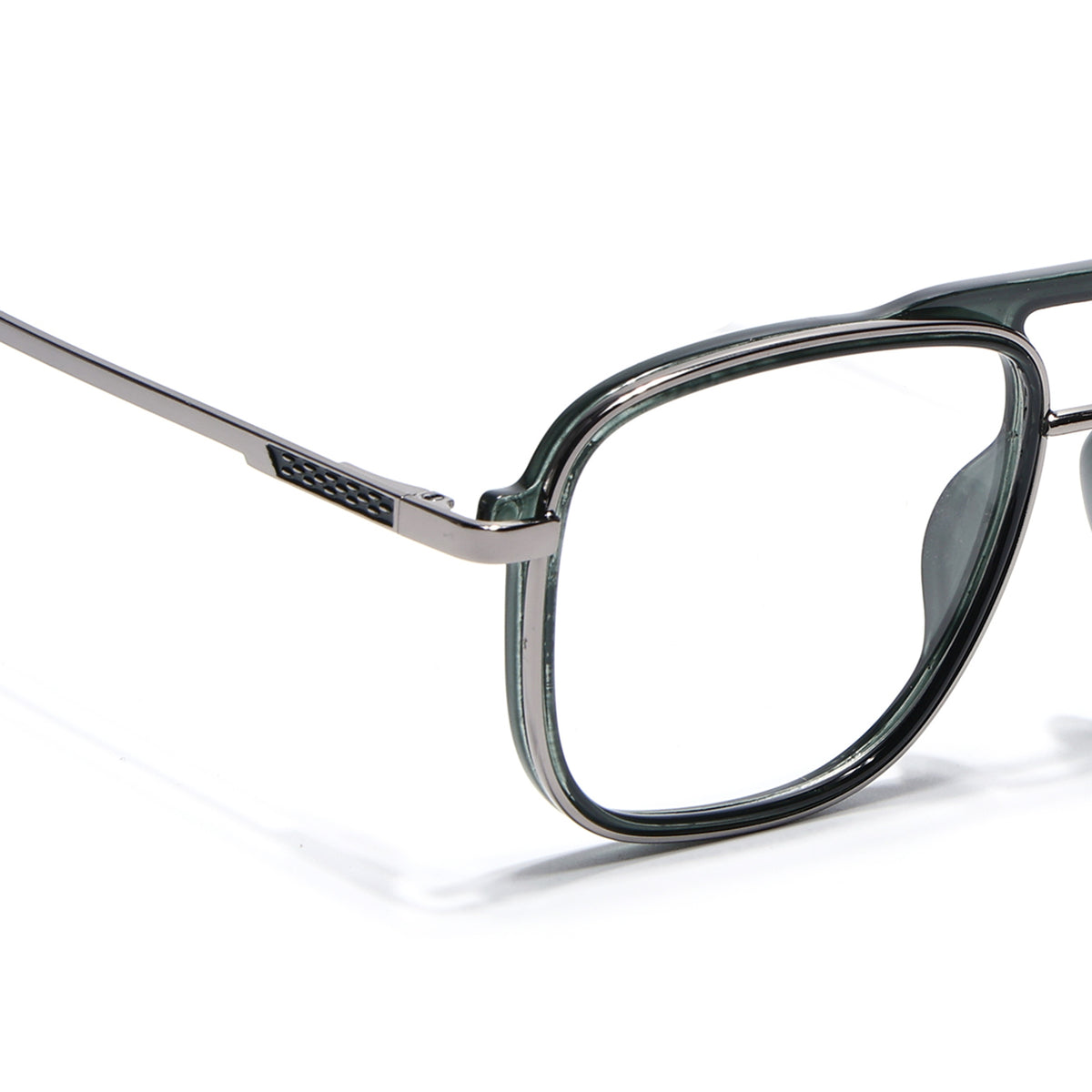 Eyejack Skyline Silver & Green Wayfarer Eyeglasses for Men & Women (170206FCL2021-C3)