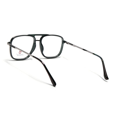 Eyejack Skyline Silver & Green Wayfarer Eyeglasses for Men & Women (170206FCL2021-C3)