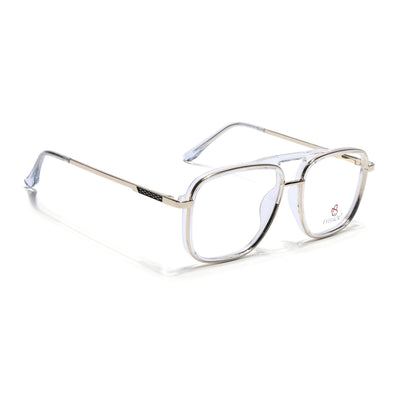 Eyejack Skyline Golden & Transparent Wayfarer Eyeglasses for Men & Women (170206FCL2022-C4)