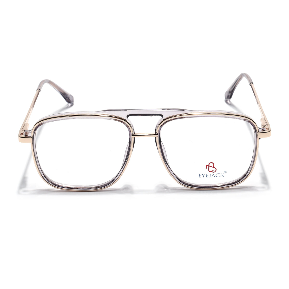 Eyejack Skyline Golden & Grey Wayfarer Eyeglasses for Men & Women (170206FCL2023-C5)