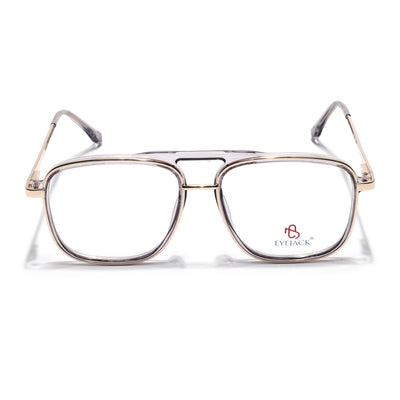 Eyejack Skyline Golden & Grey Wayfarer Eyeglasses for Men & Women (170206FCL2023-C5)