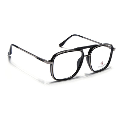 Eyejack Skyline Black & Silver Wayfarer Eyeglasses for Men & Women (170206FCL2119-C7)