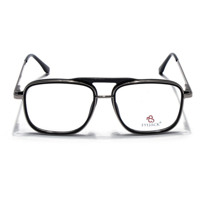 Eyejack Skyline Black & Silver Wayfarer Eyeglasses for Men & Women (170206FCL2119-C7)