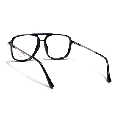 Eyejack Skyline Black & Silver Wayfarer Eyeglasses for Men & Women (170206FCL2119-C7)
