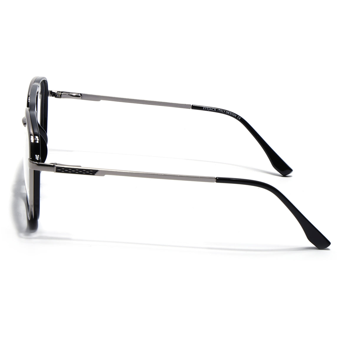 Eyejack Skyline Black & Silver Wayfarer Eyeglasses for Men & Women (170206FCL2119-C7)