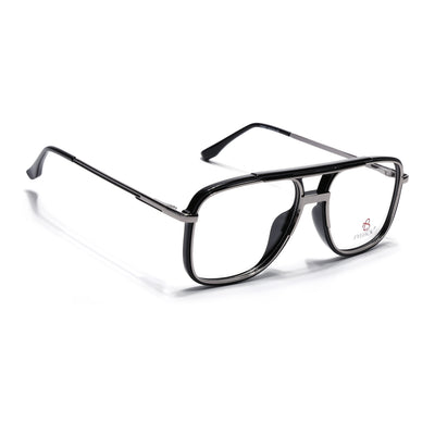 Eyejack Skyline Black & Silver Wayfarer Eyeglasses for Men & Women (170207FCL2025-C1)