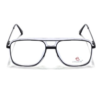 Eyejack Skyline Black & Transparent Wayfarer Eyeglasses for Men & Women (170207FCL2026-C2)