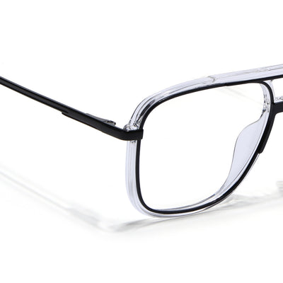 Eyejack Skyline Black & Transparent Wayfarer Eyeglasses for Men & Women (170207FCL2026-C2)