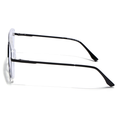 Eyejack Skyline Black & Transparent Wayfarer Eyeglasses for Men & Women (170207FCL2026-C2)