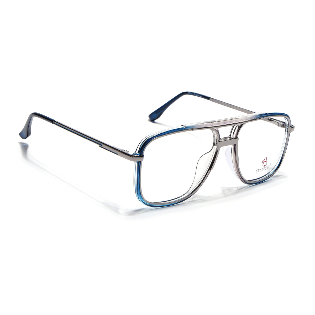 Eyejack Skyline Silver & Blue Wayfarer Eyeglasses for Men & Women (170207FCL2027-C3)