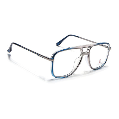 Eyejack Skyline Silver & Blue Wayfarer Eyeglasses for Men & Women (170207FCL2027-C3)