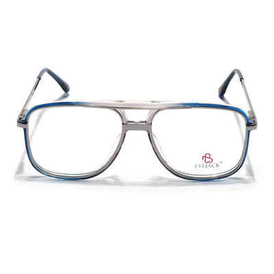 Eyejack Skyline Silver & Blue Wayfarer Eyeglasses for Men & Women (170207FCL2027-C3)