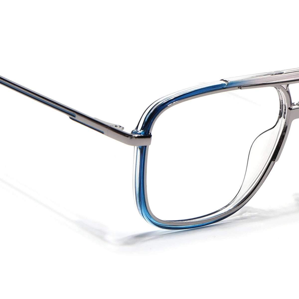 Eyejack Skyline Silver & Blue Wayfarer Eyeglasses for Men & Women (170207FCL2027-C3)