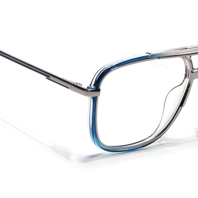 Eyejack Skyline Silver & Blue Wayfarer Eyeglasses for Men & Women (170207FCL2027-C3)