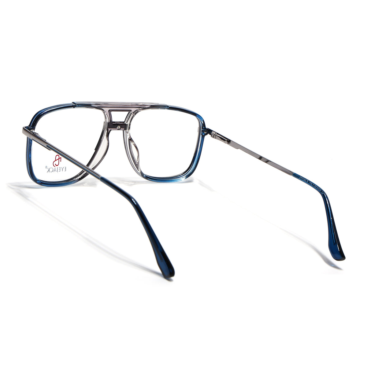 Eyejack Skyline Silver & Blue Wayfarer Eyeglasses for Men & Women (170207FCL2027-C3)