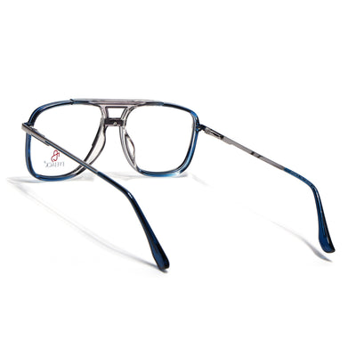 Eyejack Skyline Silver & Blue Wayfarer Eyeglasses for Men & Women (170207FCL2027-C3)