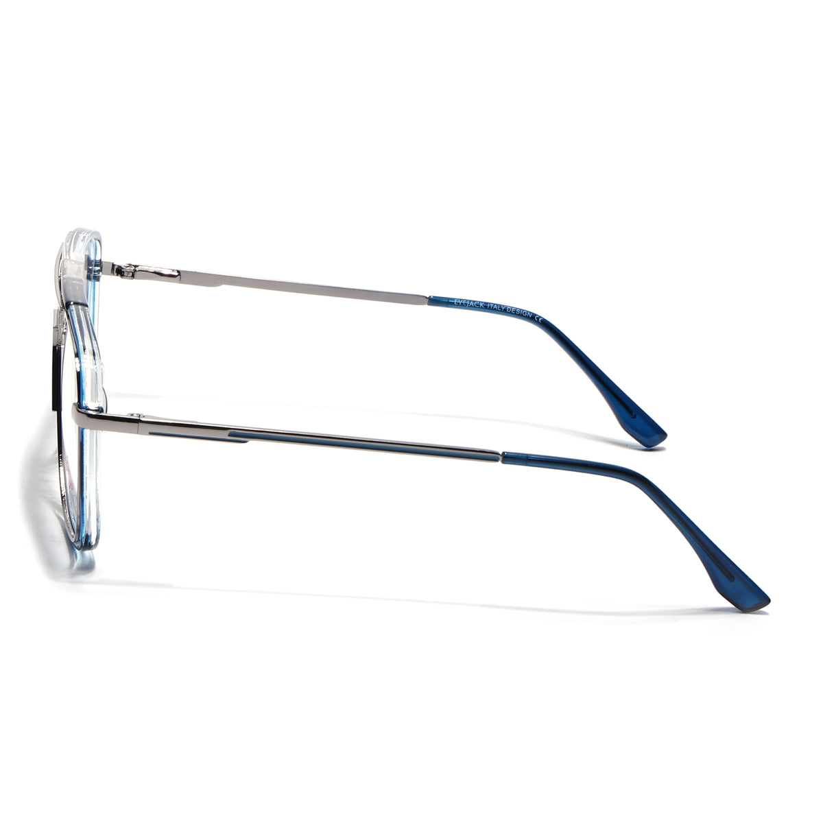 Eyejack Skyline Silver & Blue Wayfarer Eyeglasses for Men & Women (170207FCL2027-C3)