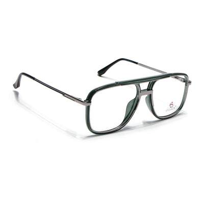 Eyejack Skyline Silver & Green Wayfarer Eyeglasses for Men & Women (170207FCL2028-C4)