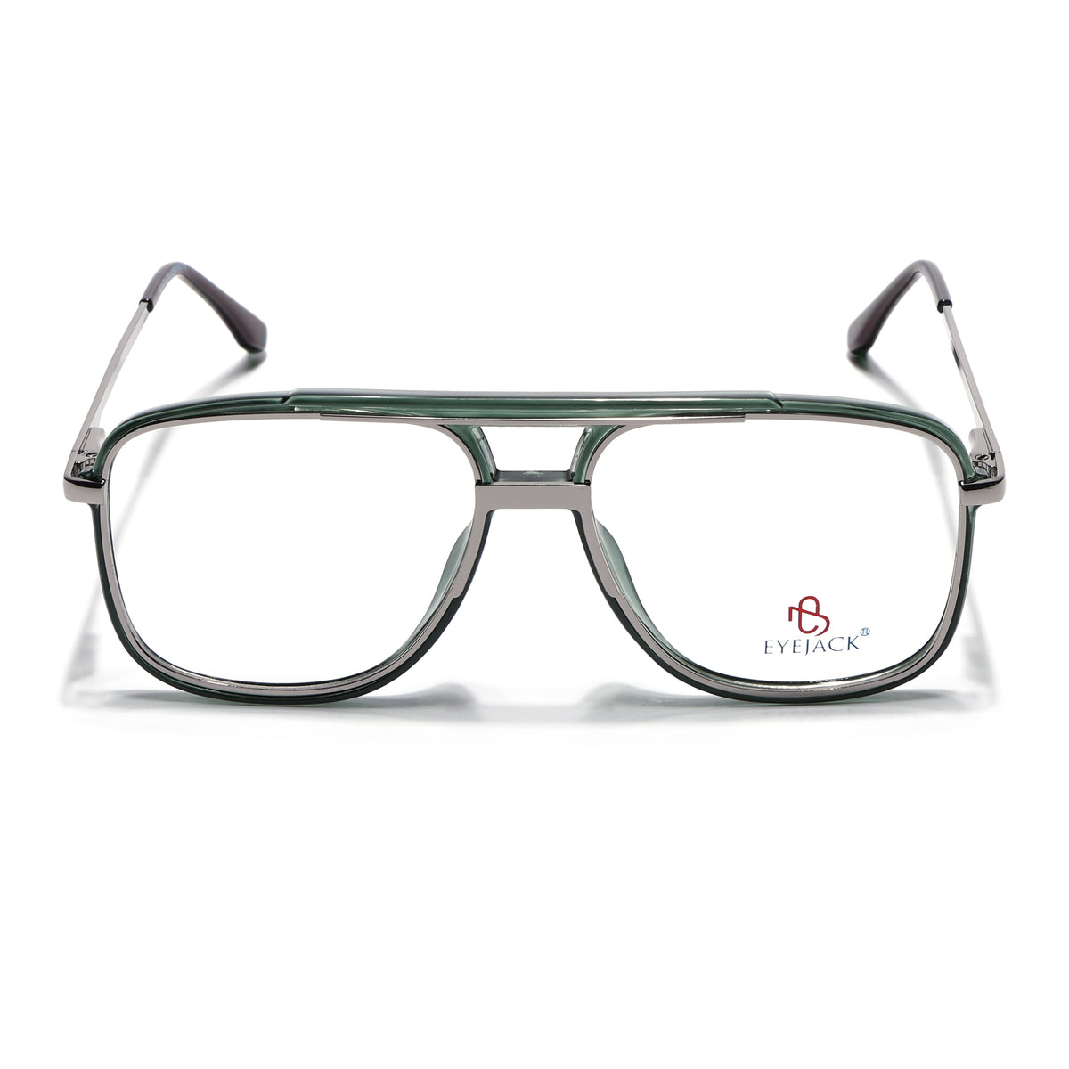 Eyejack Skyline Silver & Green Wayfarer Eyeglasses for Men & Women (170207FCL2028-C4)