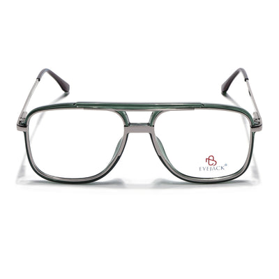 Eyejack Skyline Silver & Green Wayfarer Eyeglasses for Men & Women (170207FCL2028-C4)
