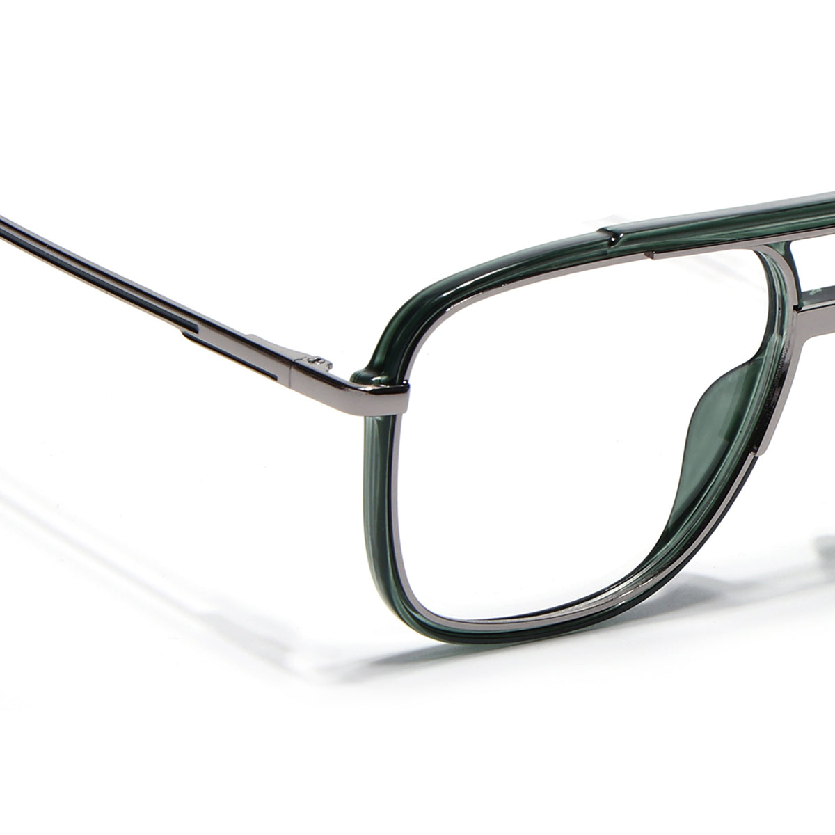 Eyejack Skyline Silver & Green Wayfarer Eyeglasses for Men & Women (170207FCL2028-C4)
