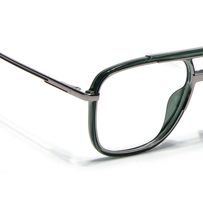 Eyejack Skyline Silver & Green Wayfarer Eyeglasses for Men & Women (170207FCL2028-C4)