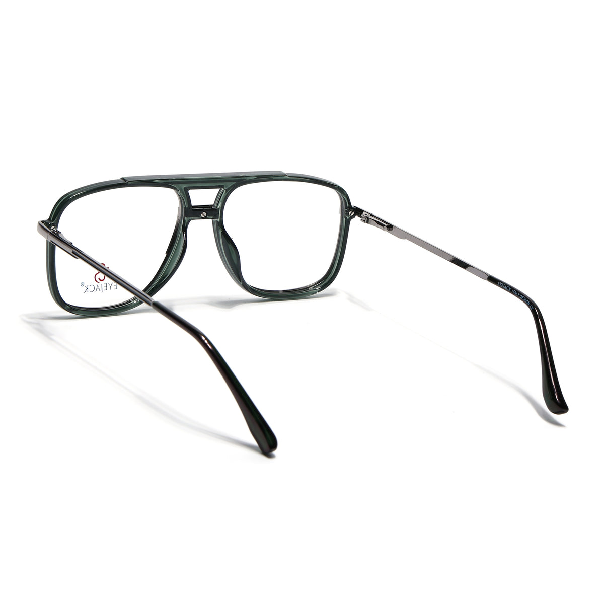 Eyejack Skyline Silver & Green Wayfarer Eyeglasses for Men & Women (170207FCL2028-C4)