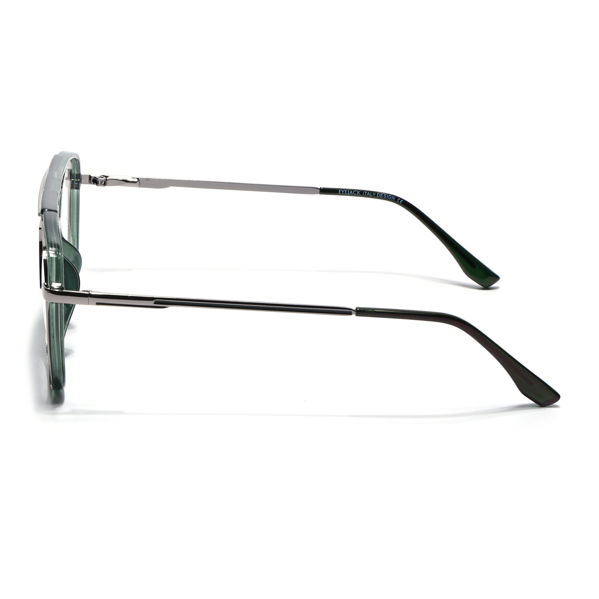 Eyejack Skyline Silver & Green Wayfarer Eyeglasses for Men & Women (170207FCL2028-C4)