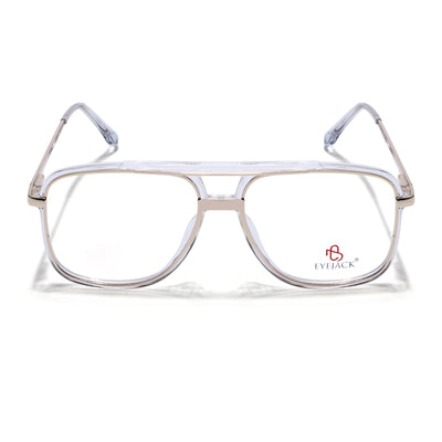 Eyejack Skyline Golden & Transparent Wayfarer Eyeglasses for Men & Women (170207FCL2029-C5)