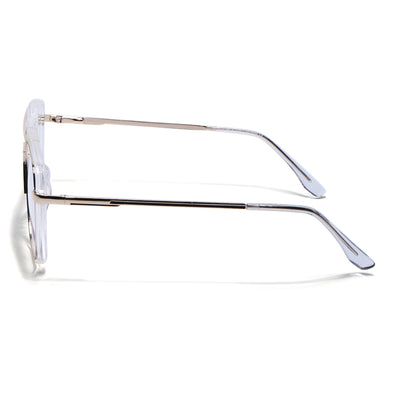 Eyejack Skyline Golden & Transparent Wayfarer Eyeglasses for Men & Women (170207FCL2029-C5)