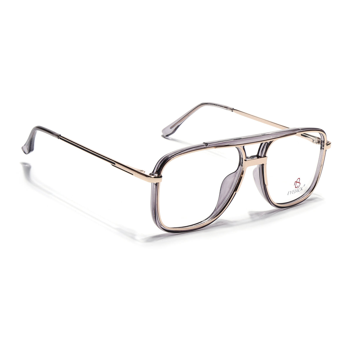 Eyejack Skyline Golden & Grey Wayfarer Eyeglasses for Men & Women (170207FCL2030-C6)