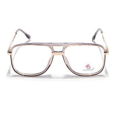 Eyejack Skyline Golden & Grey Wayfarer Eyeglasses for Men & Women (170207FCL2030-C6)