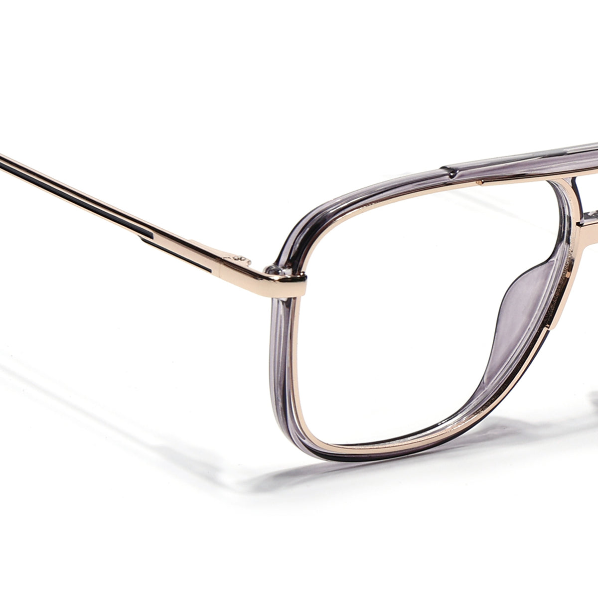 Eyejack Skyline Golden & Grey Wayfarer Eyeglasses for Men & Women (170207FCL2030-C6)