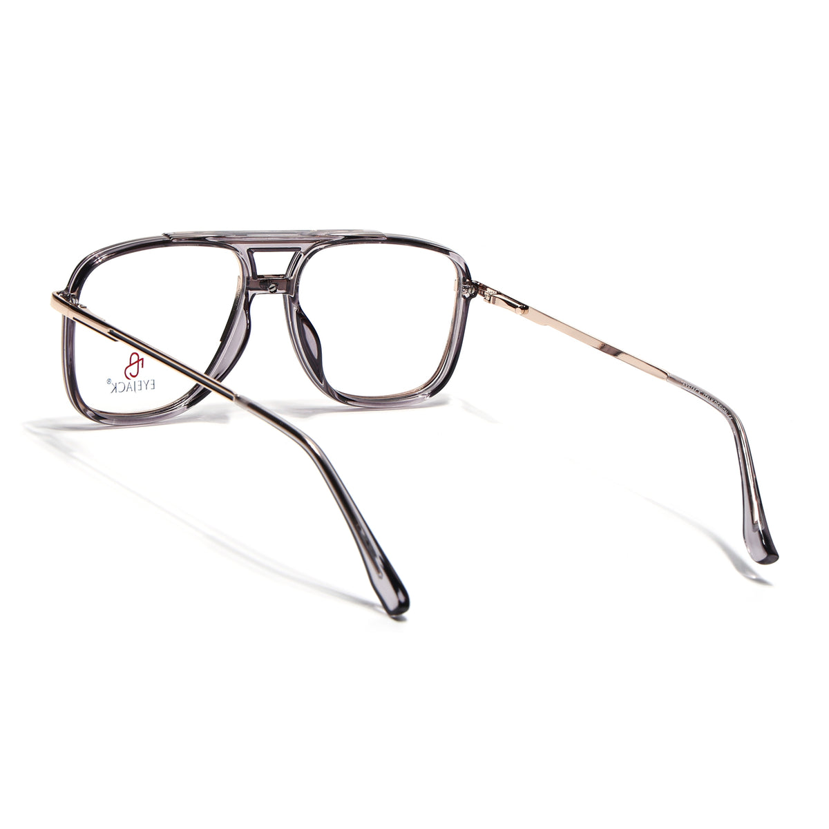Eyejack Skyline Golden & Grey Wayfarer Eyeglasses for Men & Women (170207FCL2030-C6)