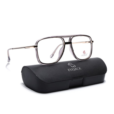 Eyejack Skyline Golden & Grey Wayfarer Eyeglasses for Men & Women (170207FCL2030-C6)