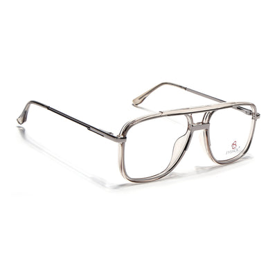 Eyejack Skyline Silver & Transparent Wayfarer Eyeglasses for Men & Women (170207FCL2031-C7)