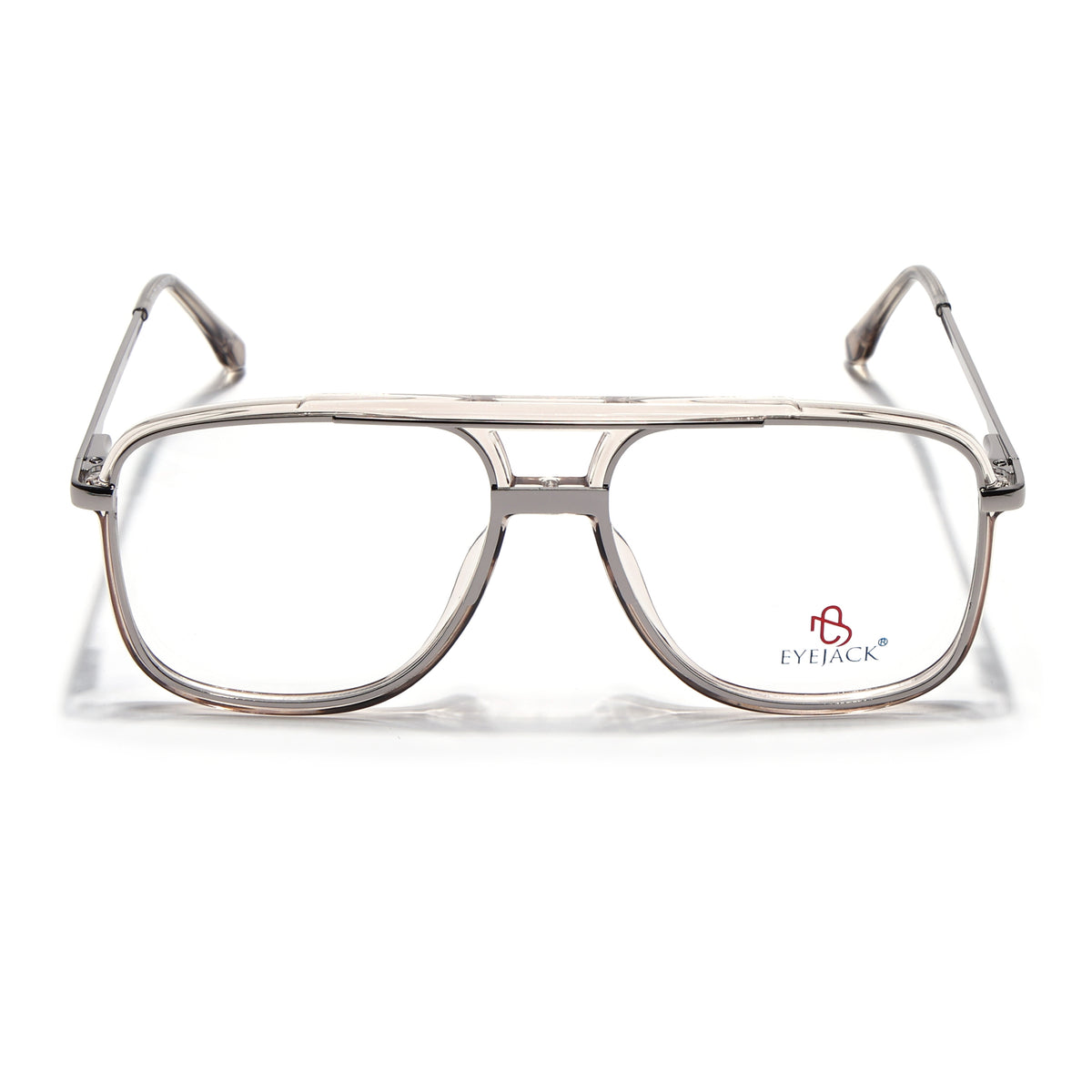 Eyejack Skyline Silver & Transparent Wayfarer Eyeglasses for Men & Women (170207FCL2031-C7)