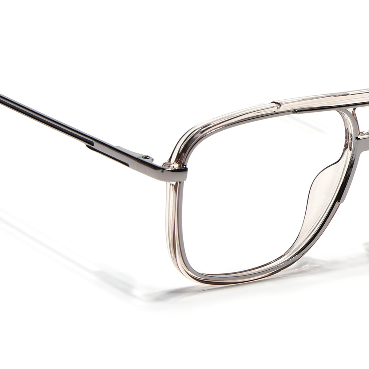 Eyejack Skyline Silver & Transparent Wayfarer Eyeglasses for Men & Women (170207FCL2031-C7)