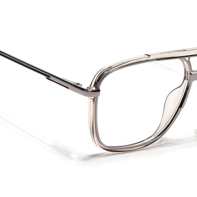 Eyejack Skyline Silver & Transparent Wayfarer Eyeglasses for Men & Women (170207FCL2031-C7)