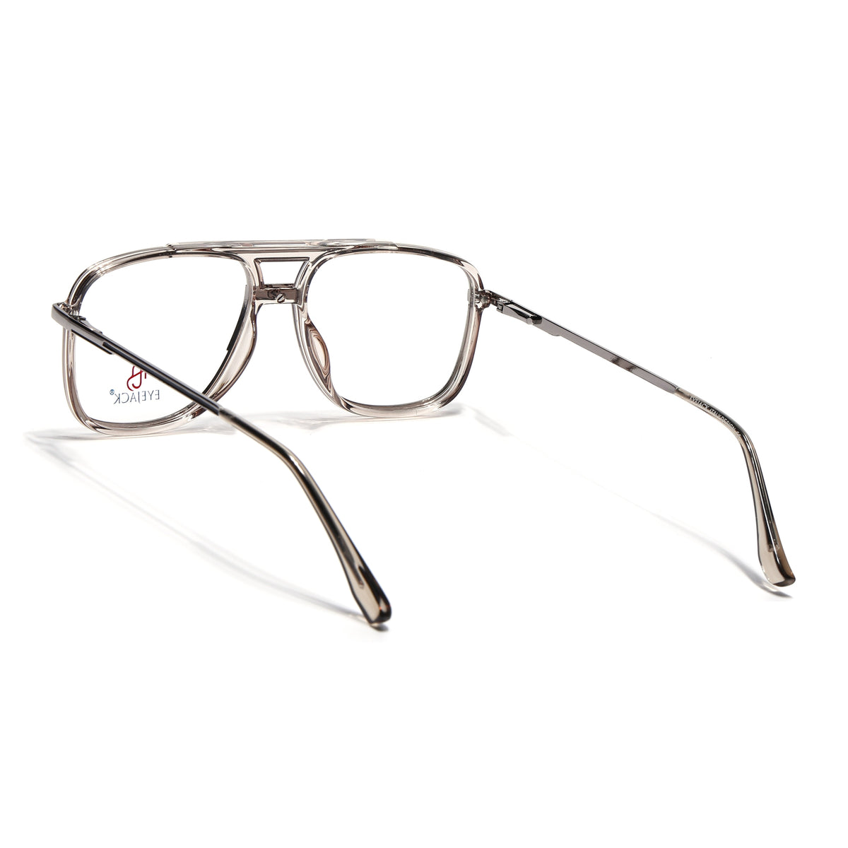 Eyejack Skyline Silver & Transparent Wayfarer Eyeglasses for Men & Women (170207FCL2031-C7)