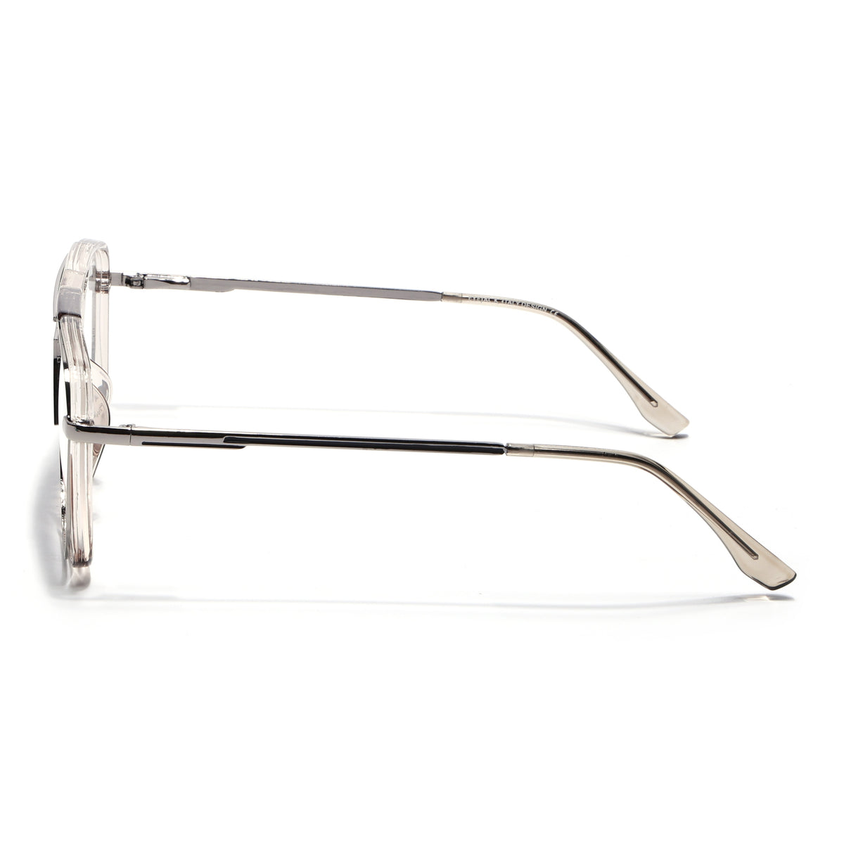 Eyejack Skyline Silver & Transparent Wayfarer Eyeglasses for Men & Women (170207FCL2031-C7)