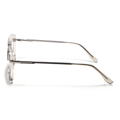 Eyejack Skyline Silver & Transparent Wayfarer Eyeglasses for Men & Women (170207FCL2031-C7)