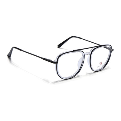 Eyejack Skyline Black & Transparent Wayfarer Eyeglasses for Men & Women (170208FCL2033-C2)