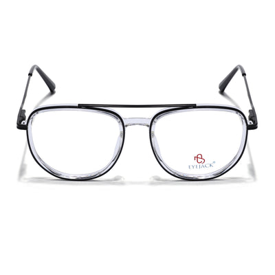 Eyejack Skyline Black & Transparent Wayfarer Eyeglasses for Men & Women (170208FCL2033-C2)