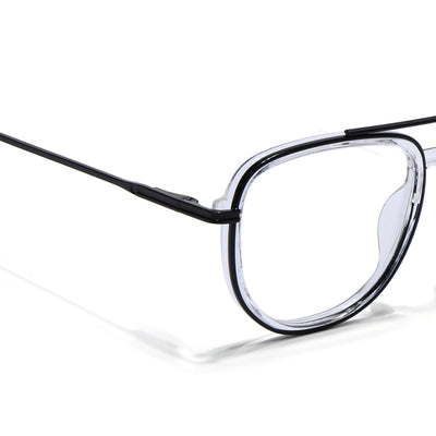 Eyejack Skyline Black & Transparent Wayfarer Eyeglasses for Men & Women (170208FCL2033-C2)