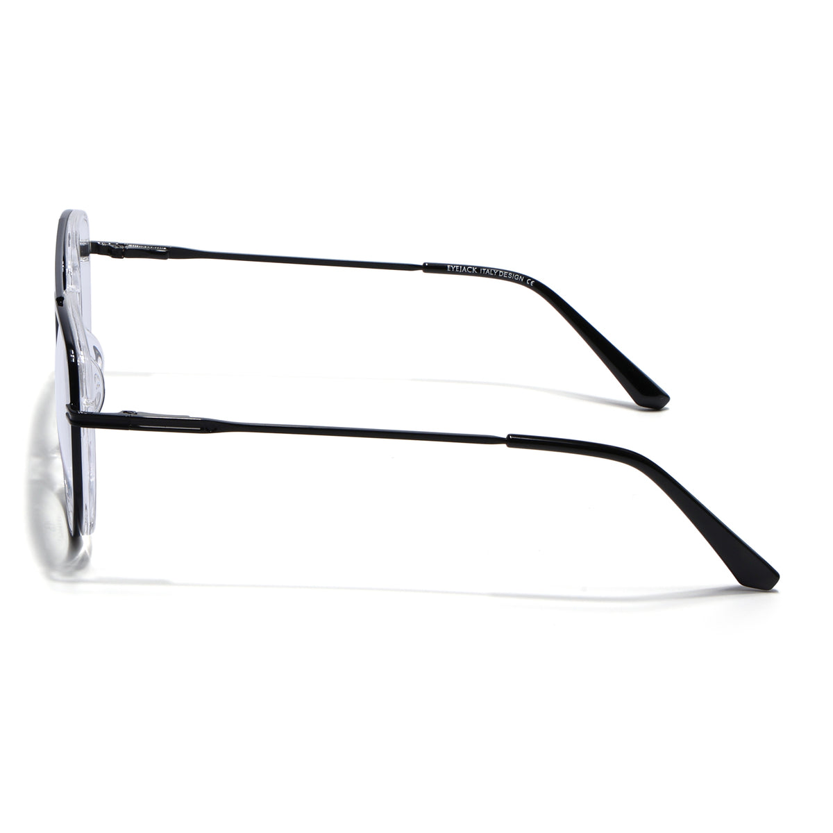 Eyejack Skyline Black & Transparent Wayfarer Eyeglasses for Men & Women (170208FCL2033-C2)