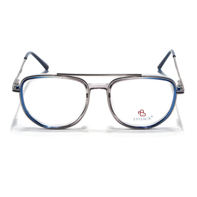 Eyejack Skyline Silver & Blue Wayfarer Eyeglasses for Men & Women (170208FCL2034-C3)