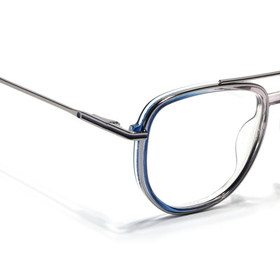 Eyejack Skyline Silver & Blue Wayfarer Eyeglasses for Men & Women (170208FCL2034-C3)